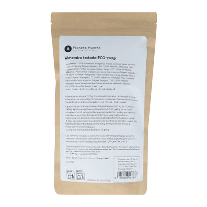 Almendra tostada con piel sin sal ECO Planeta Huerto 250 g