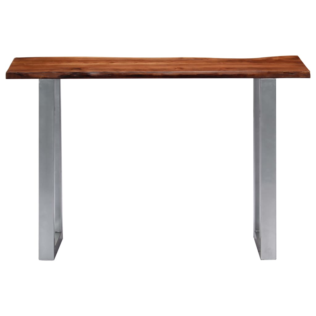Mesa Consola Madera Maciza De Acacia Y Hierro 115x35x76 Cm_0