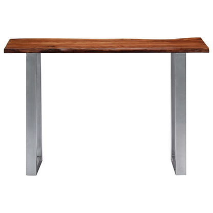 Mesa Consola Madera Maciza De Acacia Y Hierro 115x35x76 Cm_0