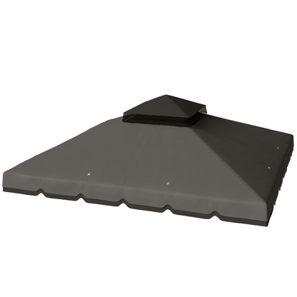 Outsunny Techo De Repuesto Para Cenador 3x3 M Techo Doble Upf 30+ Gris Claro_0