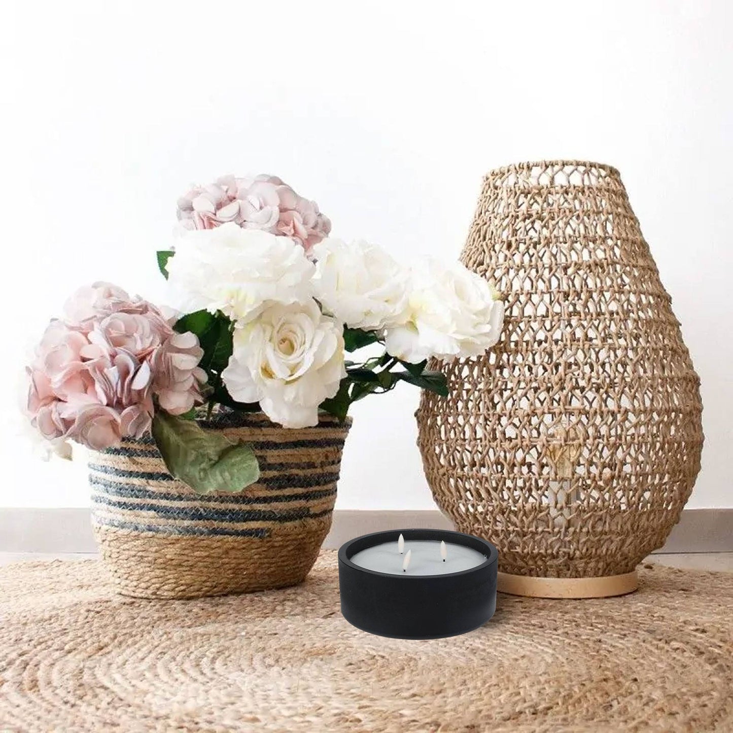 Well Home - Pack 3 Velas Led Redondada Negro