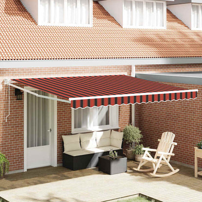 Toldo Retráctil Rojo Y Negro 350 X 250 Cm Tela Y Aluminio_1