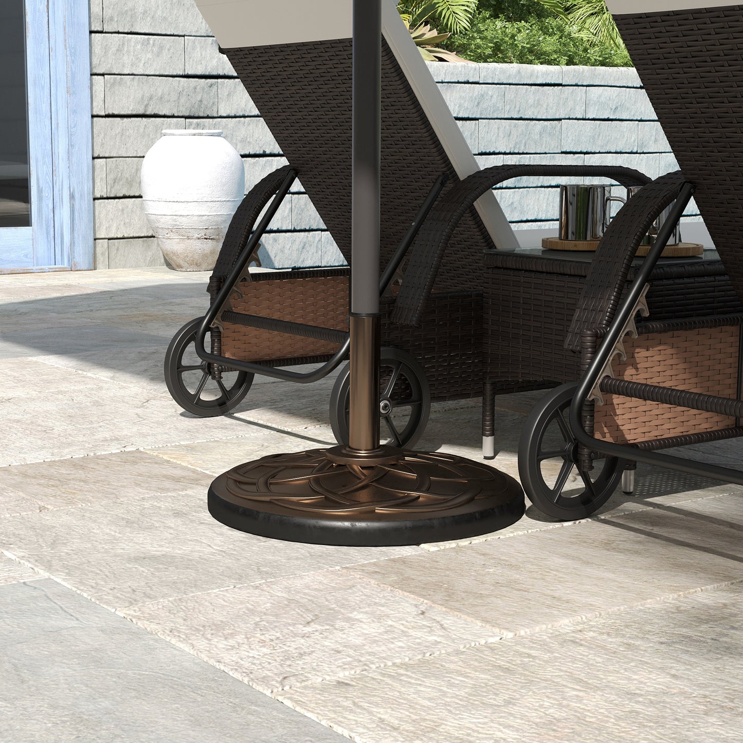Outsunny Base Para Sombrilla Jardín Peso 19 Kg Para Mástil De 38/48mm Ø54,5x34cm_1