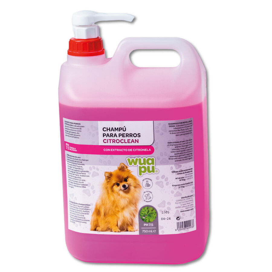 Champú Wuapu Citroclean Para Perros,efecto Repelente De Parásitos E Insectos. Envase De 5 L