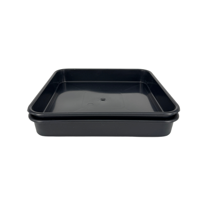 Plato Cuadrado Negro 15x15 Cm Sin Agujeros (3uds) | Plástico Grueso Y Resistente – Ideal Macetas, Drenaje Y Organización