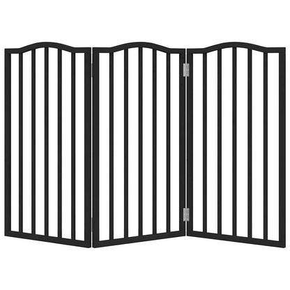 Vidaxl Puerta Para Perros Plegable 3 Paneles Madera Álamo Negra 150 Cm_3