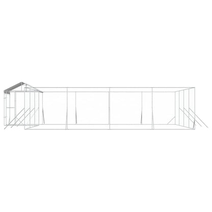 Perrera De Exterior Con Techo Acero Galvanizado Plata 10x8x2,5m_4