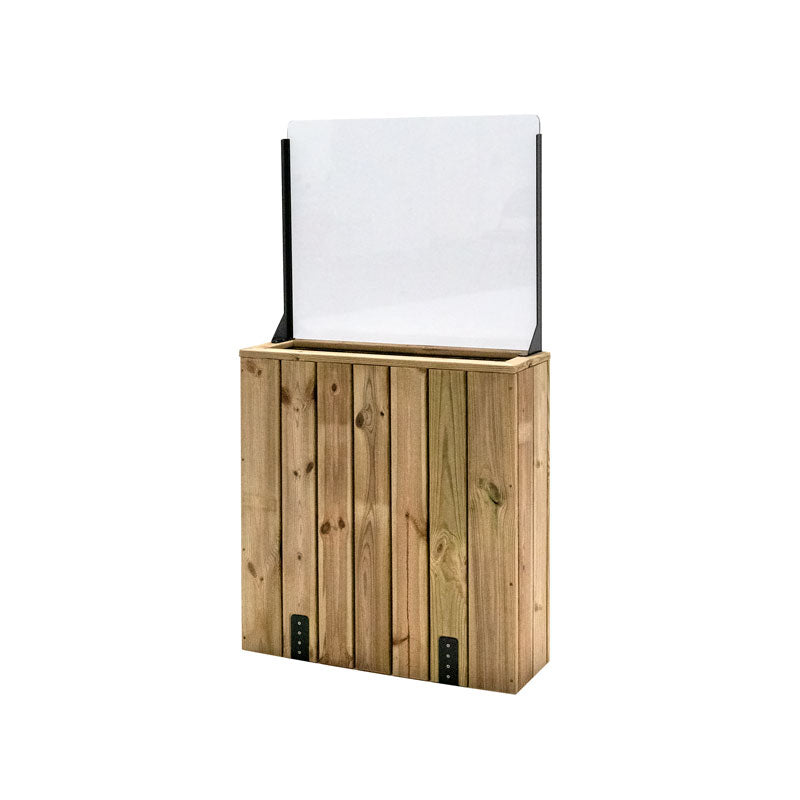 Jardinera Alta De Madera Con Cortavientos 60 Cm 75x24x80 Cm Hortalia_1
