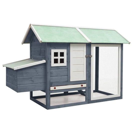 Vidaxl Gallinero Madera Maciza De Pino Y Abeto Gris 170x81x110 Cm_0