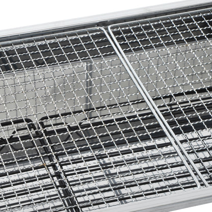Outsunny Barbacoa Portátil Y Plegable Acero Inoxidable Parrilla 73x33x71cm Plata_4
