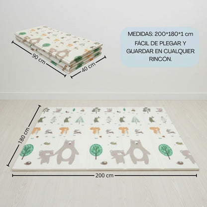 Alfombra Plegable Para Bebé 200 × 180 Cm, Reversible Animales/invierno Bathby_5