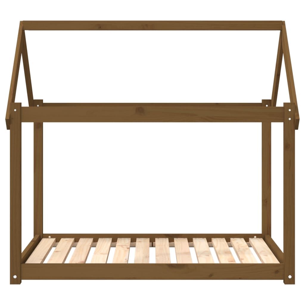 Vidaxl Cama Para Perros Madera Maciza Pino Marrón Miel 111x80x100 Cm_4