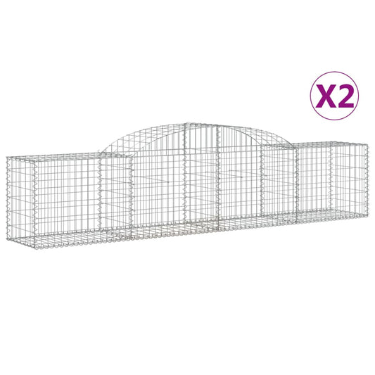 Cestas Gaviones 2 Uds Forma De Arco Hierro 300x50x60/80 Cm_0