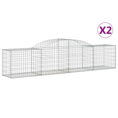 Cestas Gaviones 2 Uds Forma De Arco Hierro 300x50x60/80 Cm_0