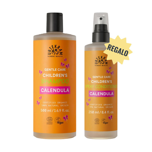 Pack Champú para Niños 500 ml + REGALO Acondicionador para Niños en Spray 250 ml Urtekram