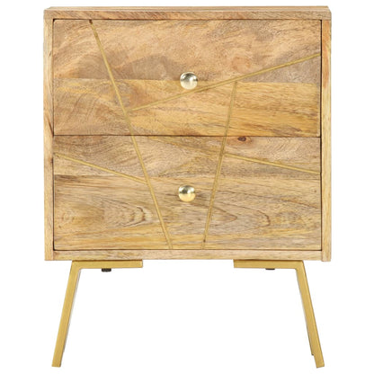 Mesita De Noche De Madera Maciza De Mango 40x30x50 Cm_0