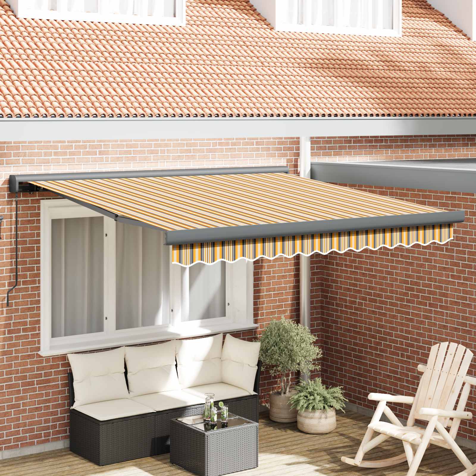 Toldo Retráctil Multicolor 300 X 250 Cm Lona Y Aluminio_1