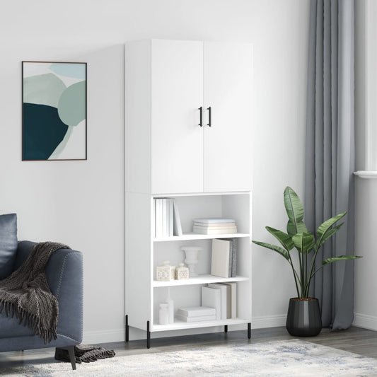 Aparador Alto Madera Contrachapada Blanco 69,5x34x180 Cm_0