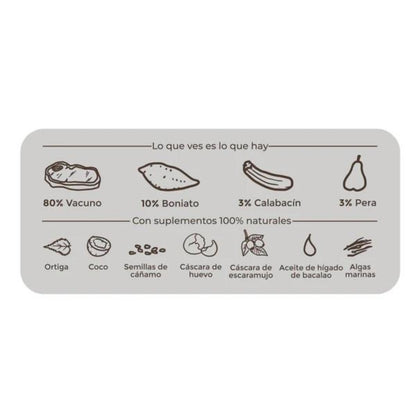Comida húmeda Barf perros Maravilla de vacuno BIO Puromenu 400 g
