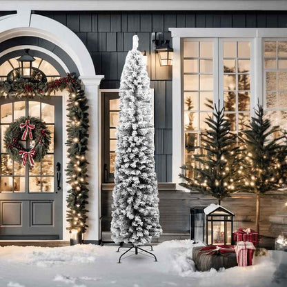 Vidaxl Árbol De Navidad Artificial Verde Con Nieve Pvc 210 Cm_1