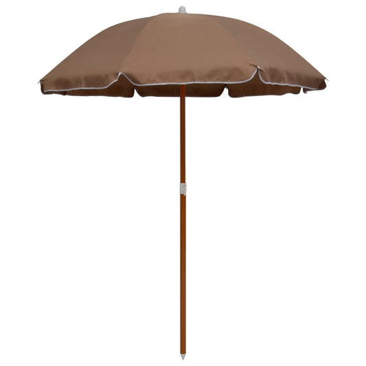 Vidaxl Sombrilla De Jardín Con Palo De Acero Taupe 180 Cm_0