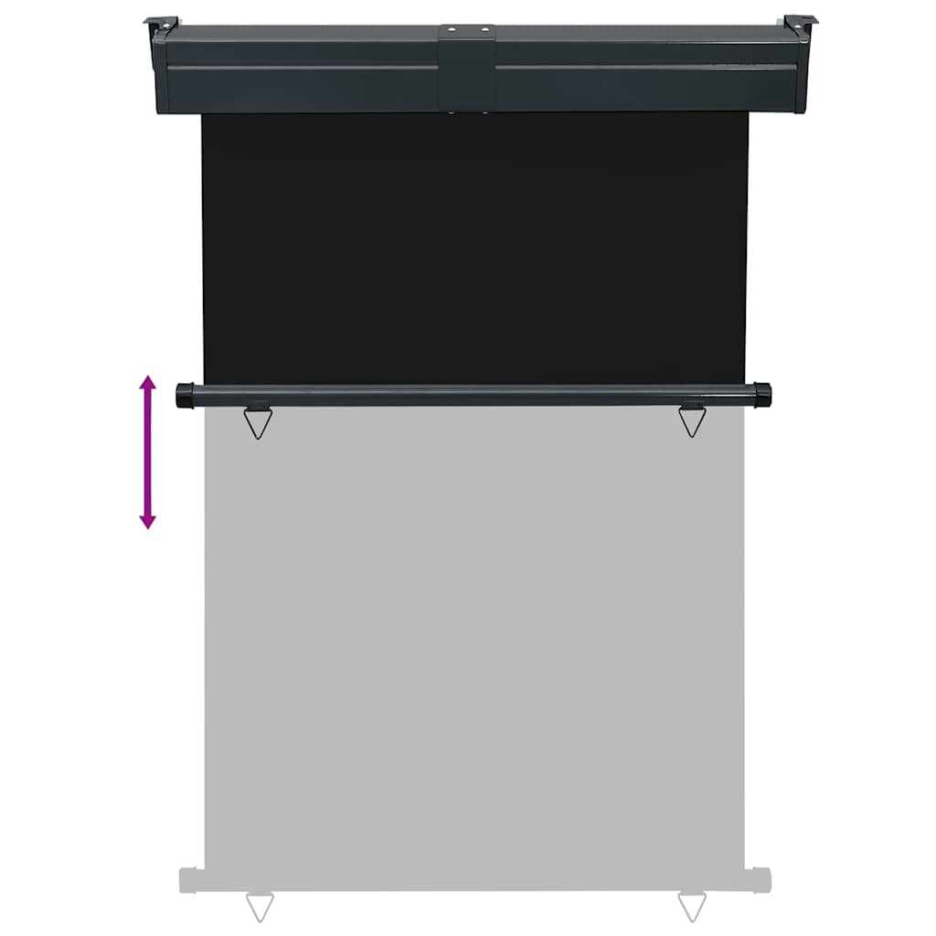 Vidaxl Toldo Lateral De Balcón Negro 125x250 Cm_4
