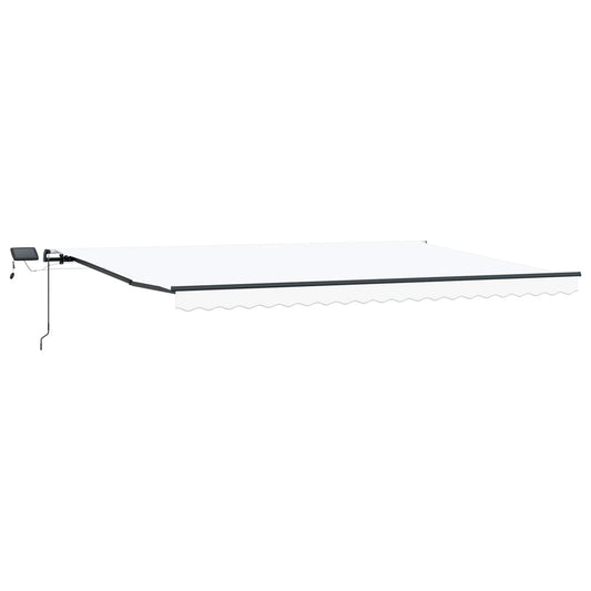 Toldo Retráctil Blanco 500 X 350 Cm Tela Y Aluminio_0