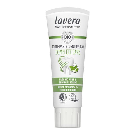 Dentifrico cuidado completo con fluor menta BIO & fluoruro de sodio, Lavera 75 ml