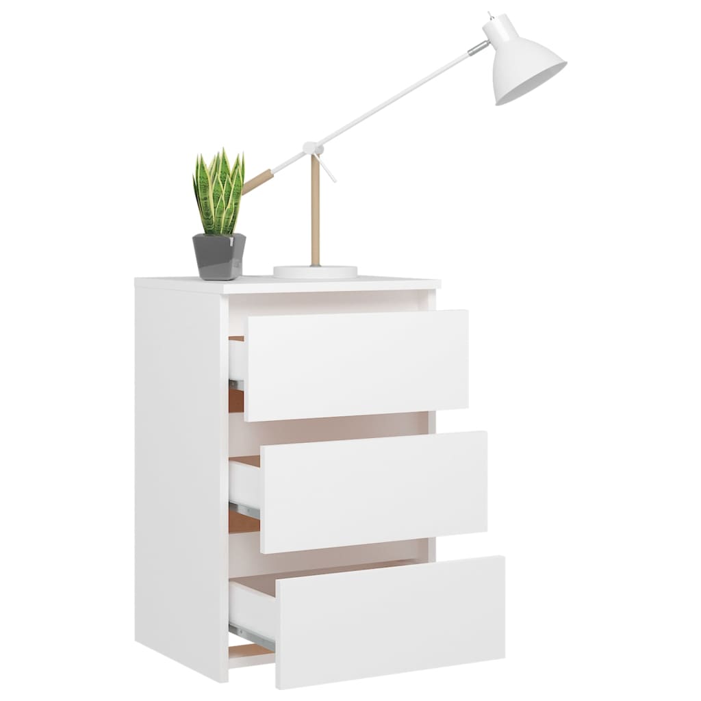 Mesita De Noche Madera De Ingeniería Blanco 40x35x62,5 Cm_4