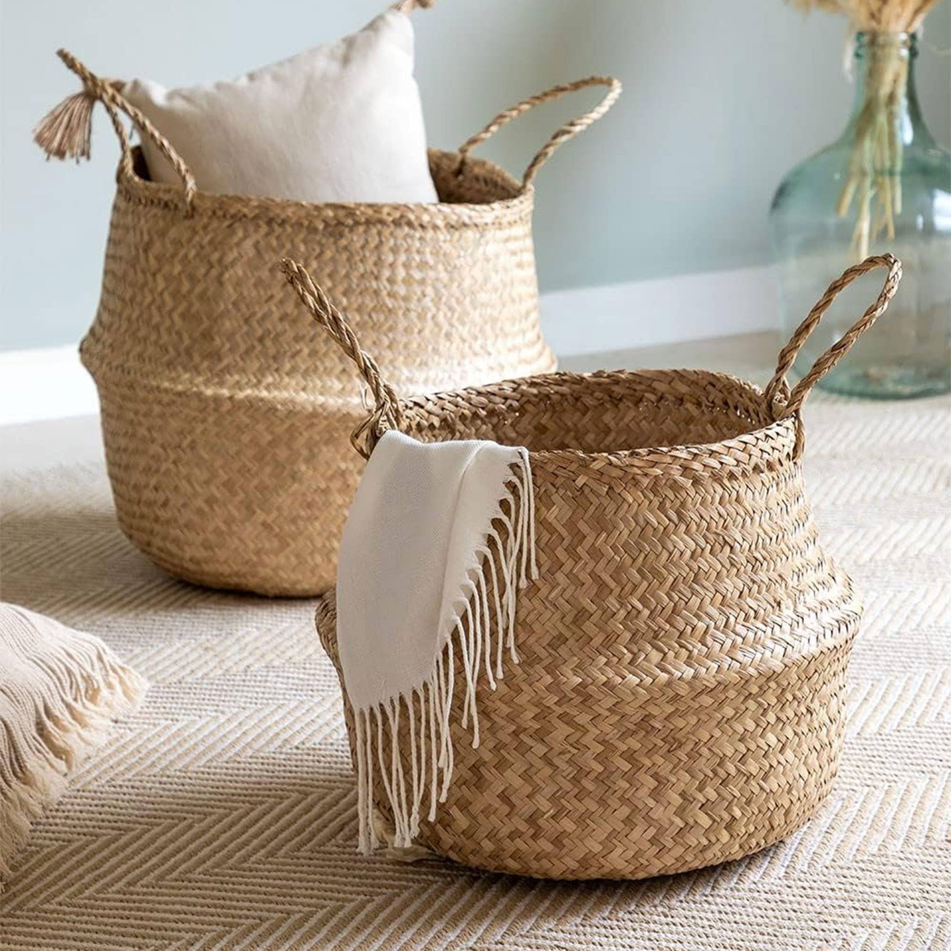 Well Home Cesta Plegable De Caña Natural De 43,5x29 Cm_3
