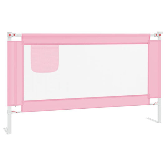 Vidaxl Barandilla De Seguridad Cama De Niño Rosa Tela 140x25 Cm_0