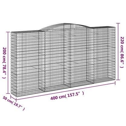Cestas De Gaviones 10 Uds Forma De Arco Hierro 400x50x200/220cm_5