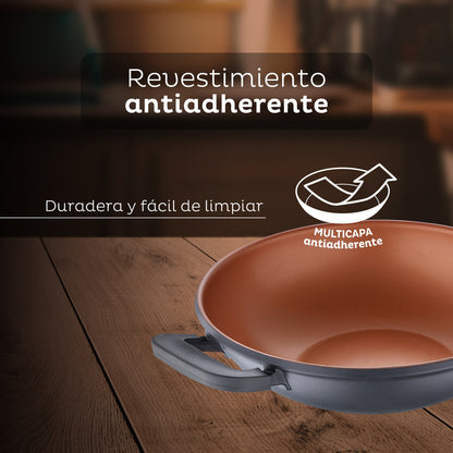 Wok Antiadherente Ø32cm Bronze San Ignacio_3