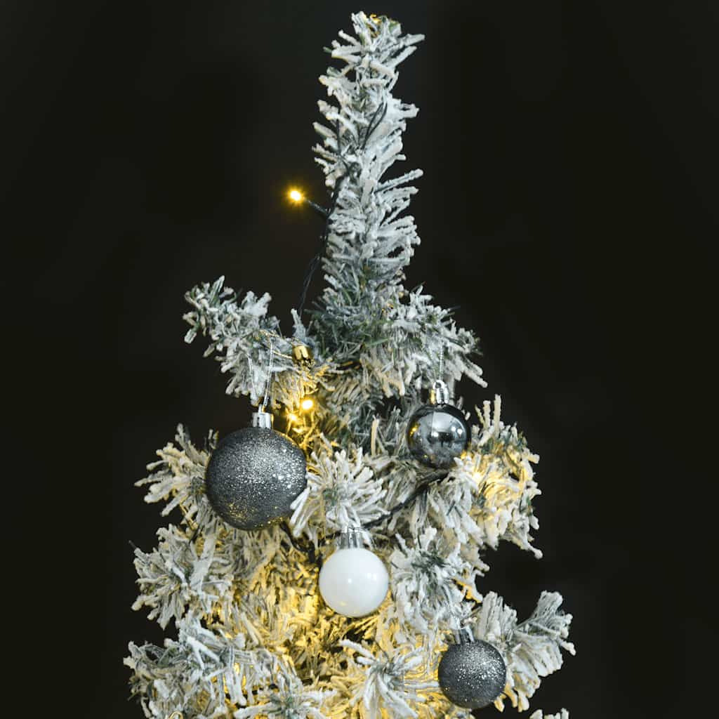 Vidaxl Árbol De Navidad Estrecho Con 300 Led Y Bolas Y Nieve 300 Cm_1