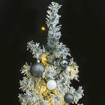 Vidaxl Árbol De Navidad Estrecho Con 300 Led Y Bolas Y Nieve 300 Cm_1