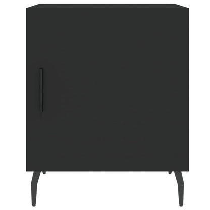 Mesita De Noche Madera De Ingeniería Negro 40x40x50 Cm_4