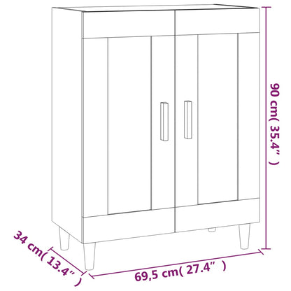 Aparador De Madera Contrachapada Negro 69,5x34x90 Cm / Vetonek_5