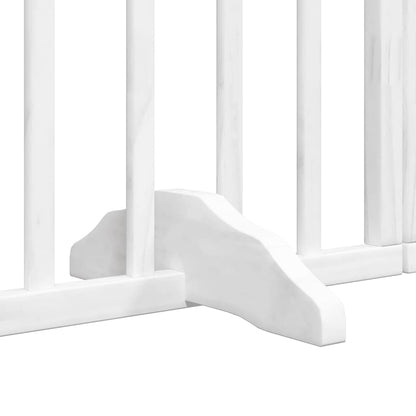 Vidaxl Puerta De Perros Plegable 10 Paneles Madera Álamo Blanca 800 Cm_4