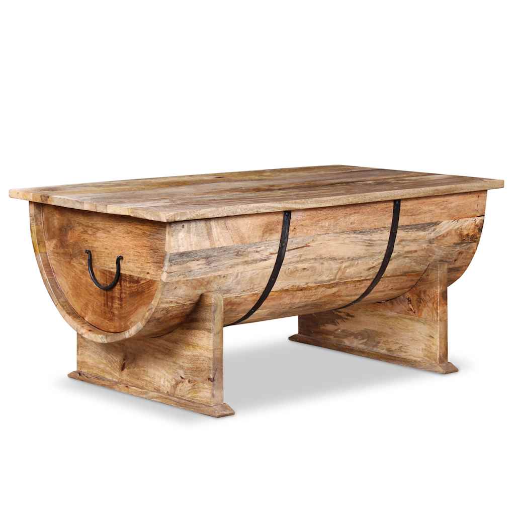 Mesa De Centro De Madera Maciza De Mango 88x50x40 Cm_3