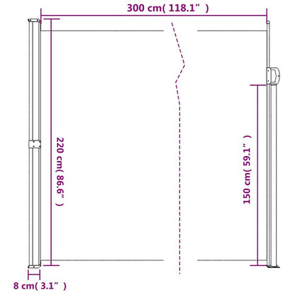 Vidaxl Toldo Lateral Retráctil Blanco 220x300 Cm_2