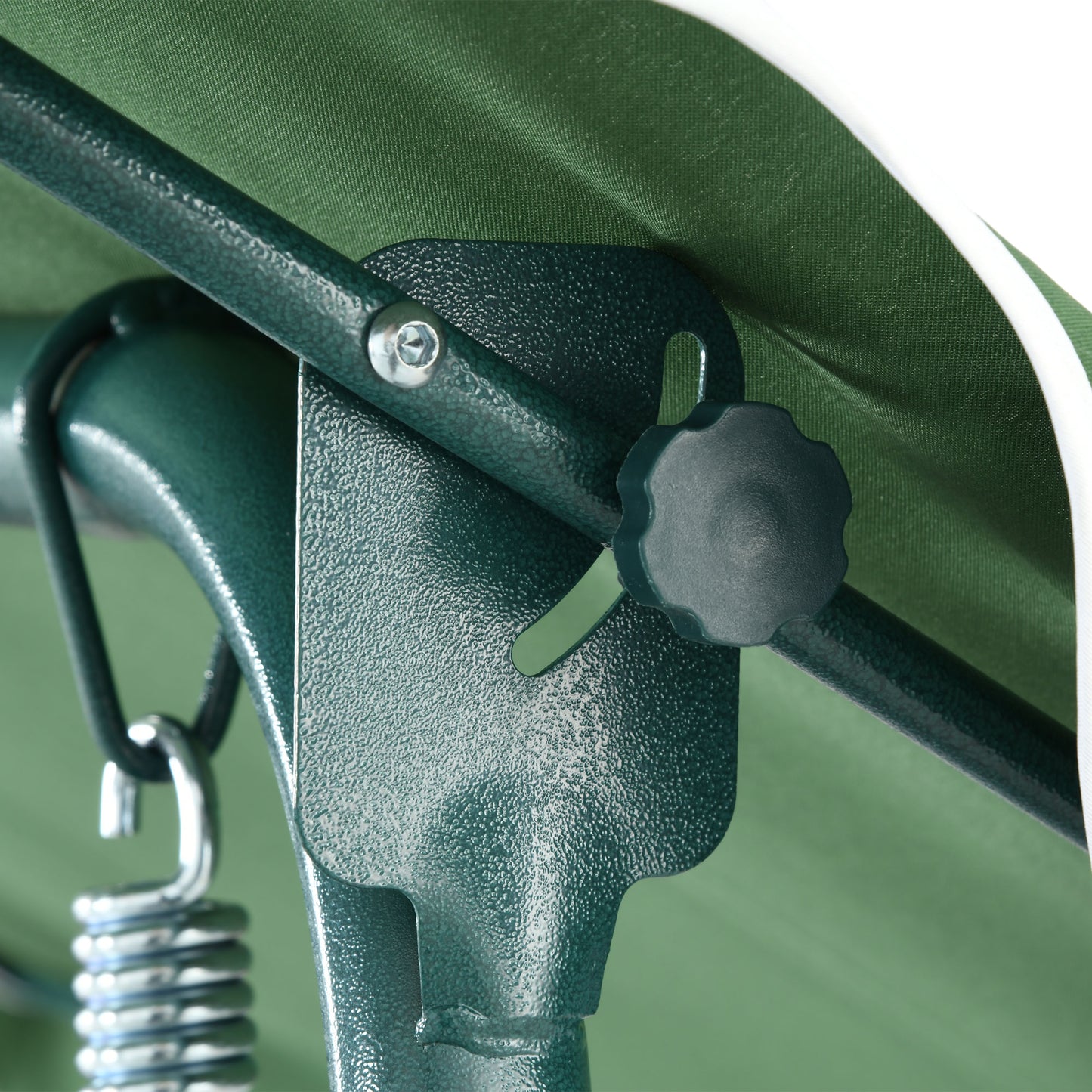 Outsunny Columpio De Jardín Con Toldo Ajustable En Ángulo 170x110x153 Cm Verde_3
