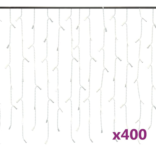 Vidaxl Cortina Luces Carámbano 10 M 400 Leds De Colores 8 Funciones_0