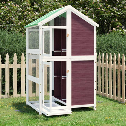 Vidaxl Casita Para Pájaros Madera Maciza Pino Color Moca 97x81x152 Cm_1