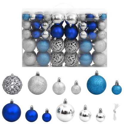 Vidaxl Bolas De Navidad 100 Unidades Azul Y Plateado 3 / 4 / 6 Cm_0
