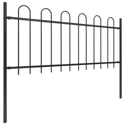 Valla De Jardín Con Puntas De Aro Acero Negro 6,8x0,8 M / Vetonek_4