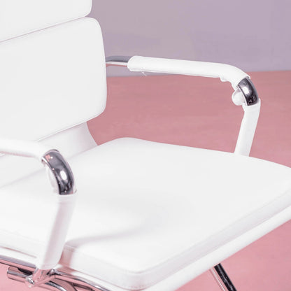 Silla De Oficina Sin Ruedas Con Respaldo Bajo Y Tapizada En Polipiel - Alu S_2
