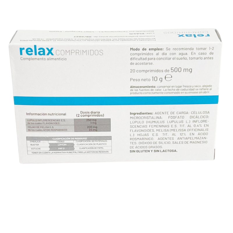 Relax Comprimidos – Alivio Natural Para La Ansiedad, El Estrés Y El Sueño