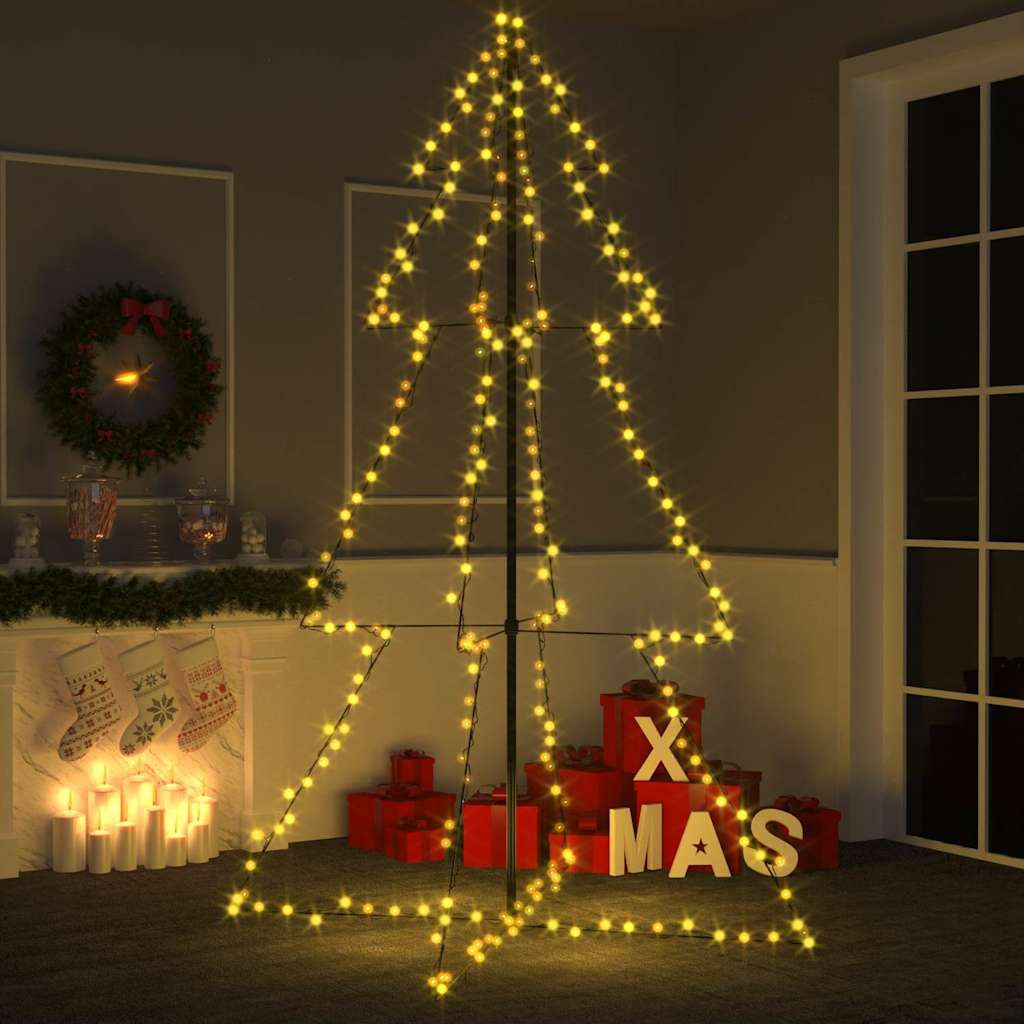 Árbol De Navidad Cono 240 Leds Interior Exterior 118x180 Cm_1