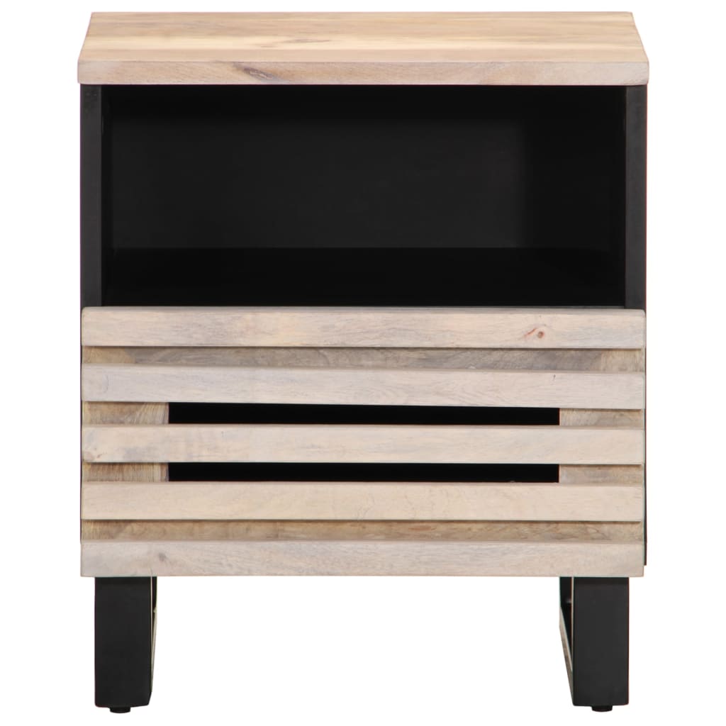 Mesitas De Noche 2 Uds Madera De Mango Blanqueado 40x34x46 Cm_2