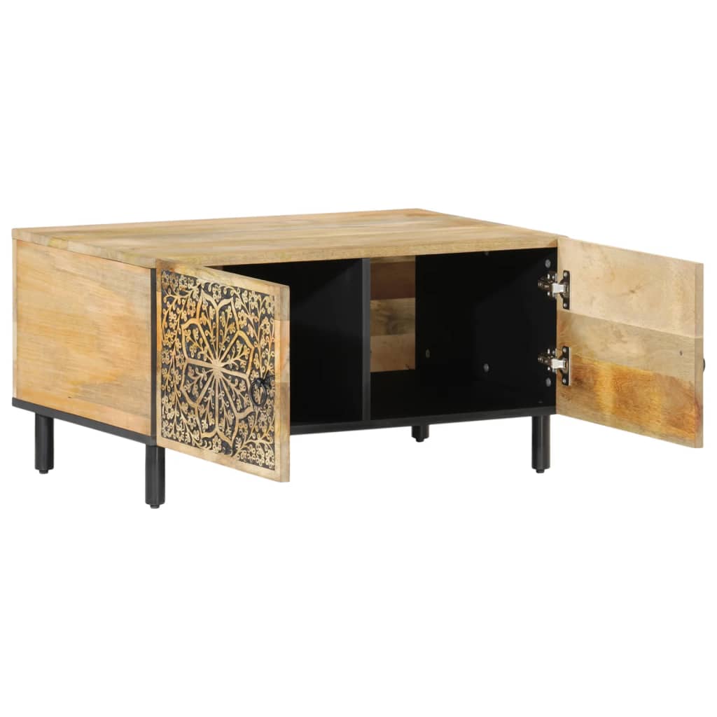 Mesa De Centro De Madera Maciza De Pino 80x50x40 Cm_2